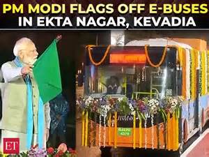 PM Modi flags off 25 E-Buses, launches development projects worth Rs ...