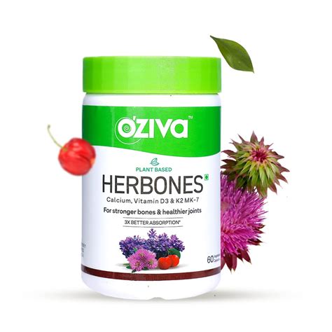 OZiva Plant Based HerBones | Healthy Bones Supplement for Better Bone ...