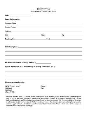 Fillable Online (In-kind Donor Form Template) Fax Email Print - pdfFiller