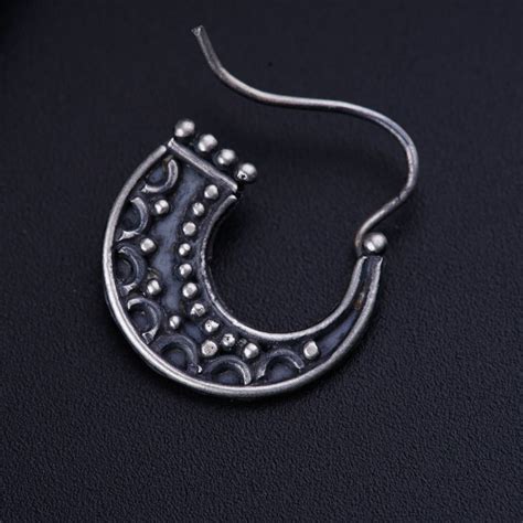 Buy Chandrakor Nath Silver Nose Ring (Left, Pierced) | House of Aadyaa