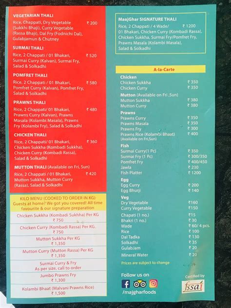 Menu at MajGhar - Thane, Thane