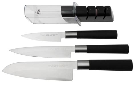 Kai Wasabi Black 67-W23, 3-piece knife set with sharpener ...