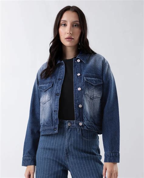 Rareism Women's Luvy Blue Cotton Spread Collar Plain Cuffed Sleeve Reg