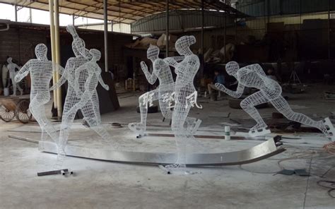 跑步人物剪影雕塑 不锈钢抽象人物-宏通雕塑