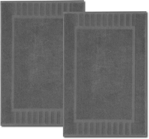 Amazon.com: White Classic Luxury Bath Mat Floor Towel Set - 100% Cotton ...