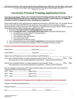 Fillable Online isss uconn Curricular Practical Training Application ...