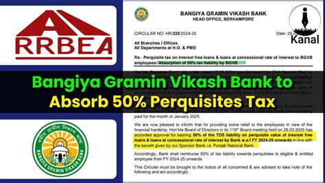 Bangiya Gramin Vikash Bank Agrees to Bear 50% Perquisites Tax Following ...