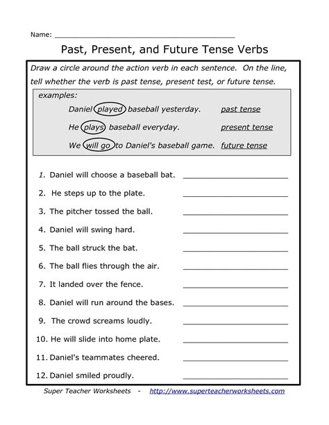 Verb Tense Worksheet - Writing Practice Worksheet