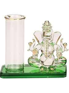 Somil Both Side Face Ganesha Table Top Crystal Glass Decorative Gifting ...