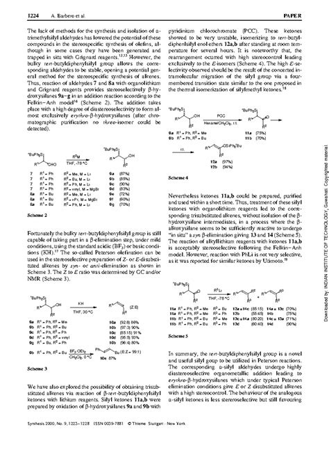 Synthesis and Stereospecificity of Atrimethylsilyl Aldehydes in Organic ...