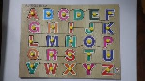 SK Enterprises Wooden Puzzle Alphabets Learning Block Puzzle for ...