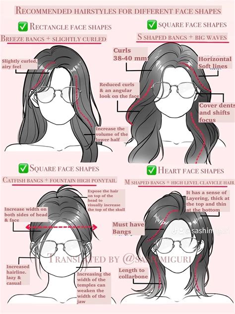 小红书 suitable hairstyles for different face shapes -- 小红书 ID: 45949276 ...