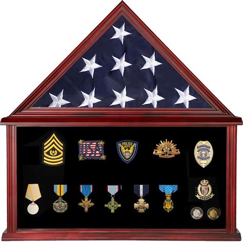 Large Military Burial Flag Display Case for American Folded Veteran 5 ...