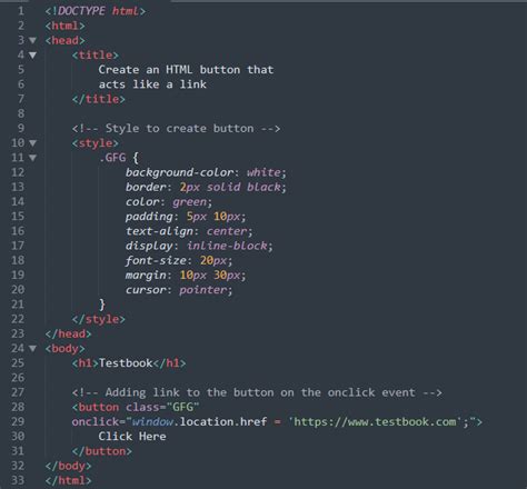 Create a Link Button in HTML 的图像结果