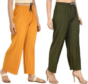 Fabrictown Relaxed Women Yellow, Dark Green Trousers - Buy Fabrictown ...