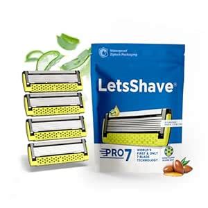Buy LetsShave Pro 7 Max Razor Cartridges For Men | World's First & Only ...