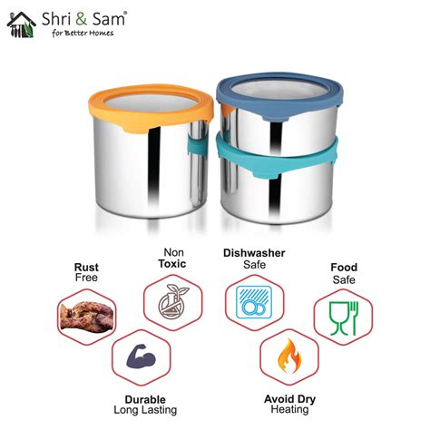 3 PCS Canister with Air tight lid - Lock N Roll | Stainless Steel