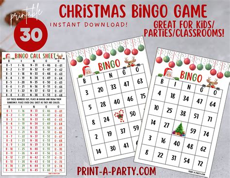 Christmas Bingo Cards With Numbers | Fanny Printable