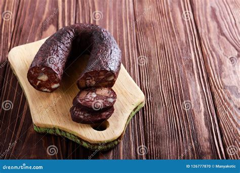 Black Pudding - Blood, Meat and Fat Sausage Stock Photo - Image of ...
