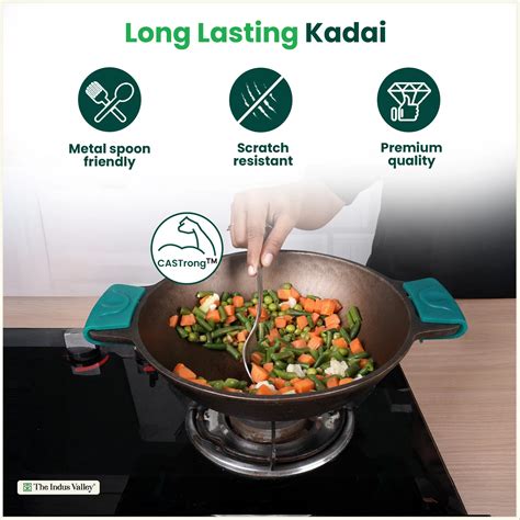 Super Smooth Cast Iron Wok Kadai | Pre-Seasoned | The Indus Valley