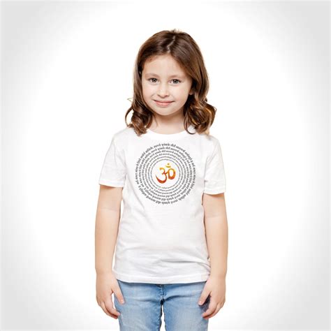 Luv My India Round Neck Girls Pure Cotton Om Print White Navratri T-shirt