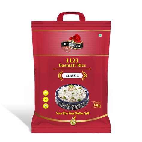 Red Rose Classic Basmati Rice 10Kg, Perfectly Aged, Rich Aroma, Best ...
