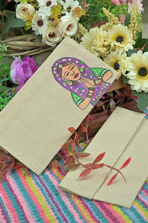 Diorama Designs Jute Hanpainted Art Envelope - Set Of 4 – Okhaistore