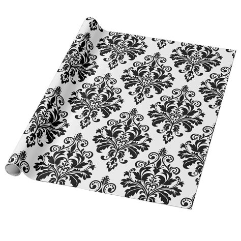 Black And White Damask Wrapping Paper at Lori Allan blog