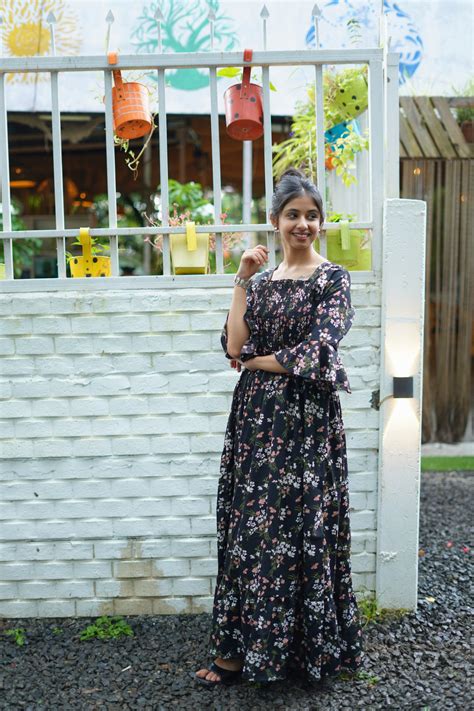 Midnight Garden Fit and Flare Maxi Dress by Wyshlist