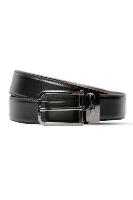 Buy Black Reversible Leather Belt For Men by Vantier Online at Aza ...