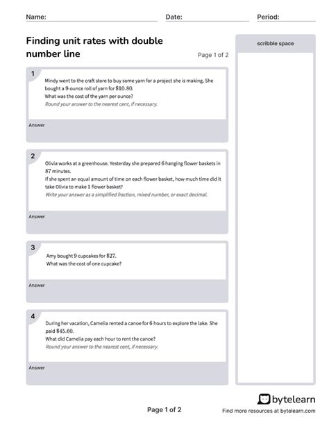 Image result for Unit Rate Worksheet