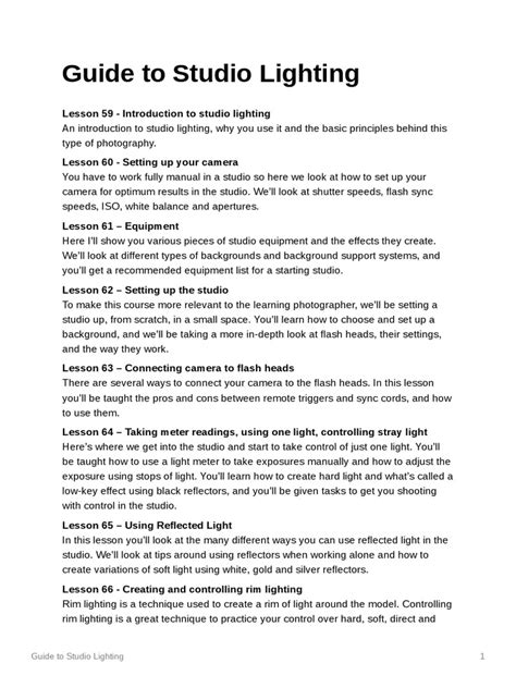 Image result for Studio Lighting GUID