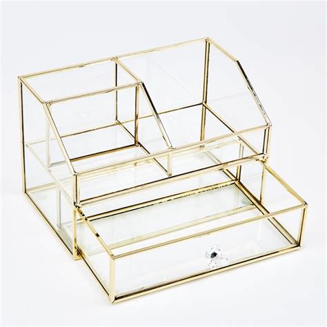 Buy Orion Tribeca Glass Cosmetic Organiser with Drawer from Home Centre ...