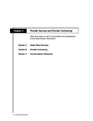 Fillable Online Chapter 3 Provider Services and Provider Contracting ...