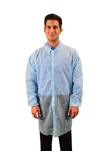Keystone LC0-BE-NW-V-SM-BLUE Polypropylene Lab Coat, No Pocket, Elastic ...