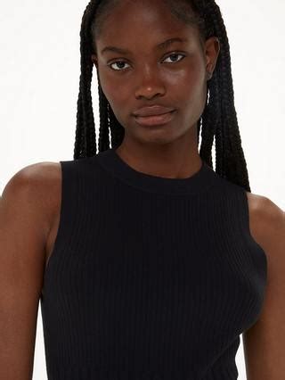 Whistles Ida Rib Detail Knit Midi Dress, Black