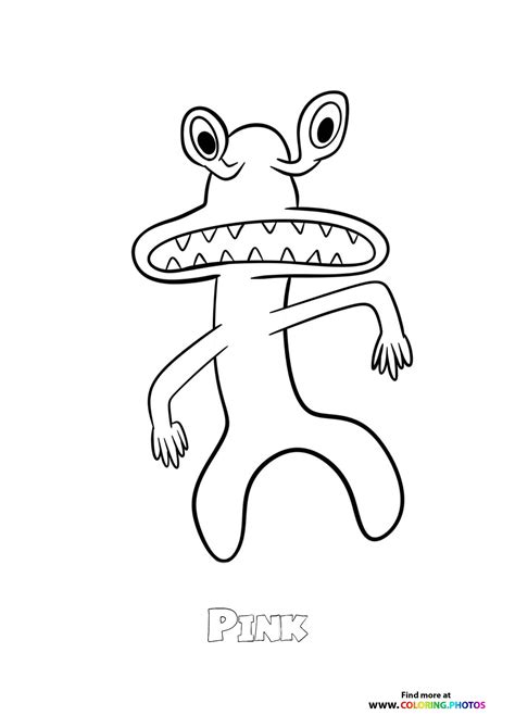 Pink from Rainbow Friends - Coloring Pages for kids