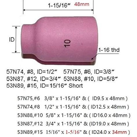 RIVERWELD TIG Gas Lens Alumina Nozzle Ceramic Cups India | Ubuy