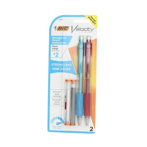 BIC Velocity Mechanical Pencil, Thick Point (0.9 mm), 2-Count : Amazon ...