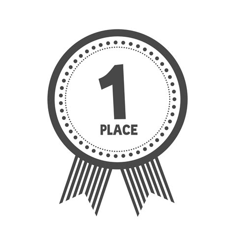 First Place Ribbon Black And White
