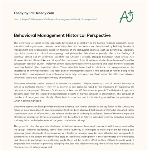 Image result for Behavioral Management Perspective