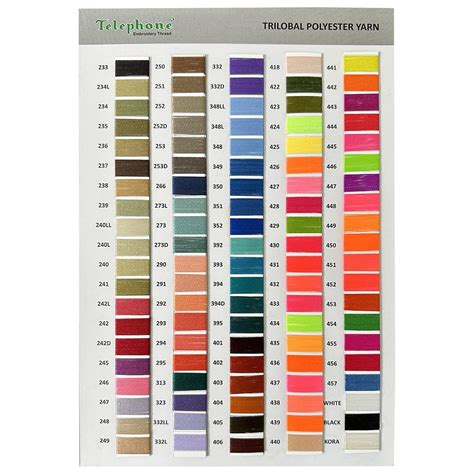 Image result for Polyester Embroidery Thread Color Chart