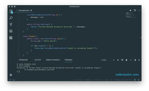 Custom Exception Java 的图像结果