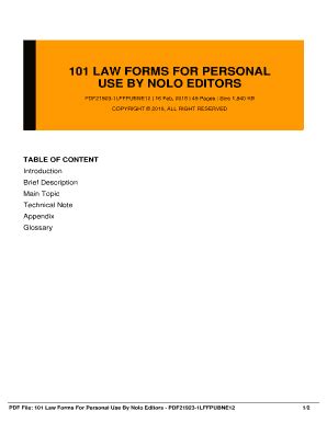 Fillable Online 101 LAW FORMS FOR PERSONAL Fax Email Print - pdfFiller
