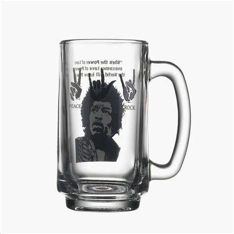 Buy EK DO DHAI Glass Jimi Hendrix Print Beer Mug - 350ml from Ek Do ...