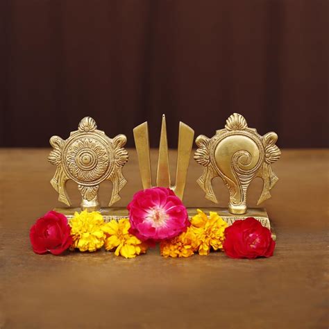 Buy ARTSIKIA Brass Shankh Chakra Namah Showpiece | Shri Tirupati Balaji ...
