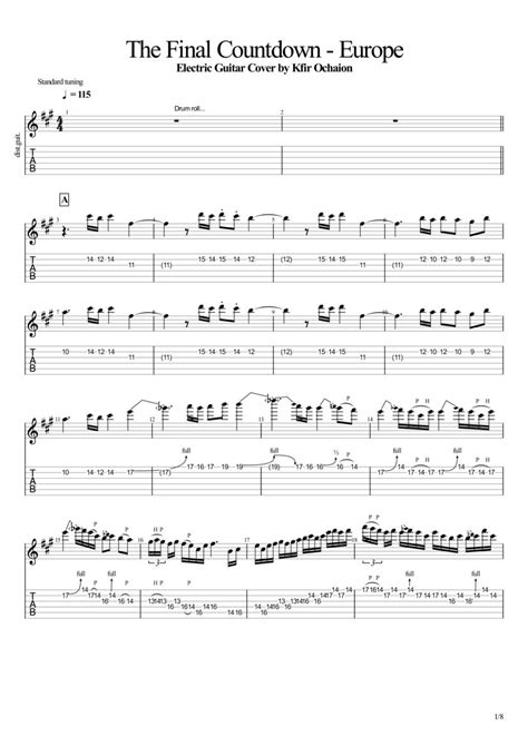 Image result for Final Countdown Guitar Tutorial