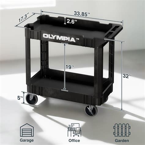 OlympiaTools Olympia Tools 2 Tier Rolling Carts with Wheels – India | Ubuy