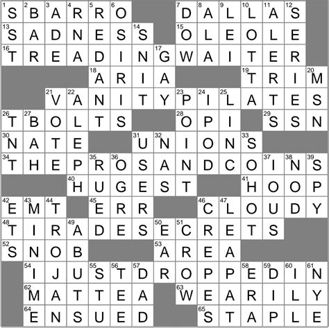 Binger's target crossword clue Archives - LAXCrossword.com