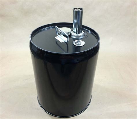 5 Gallon Black Steel Pail with Screw Cap and Push/Pull Spout Metal ...